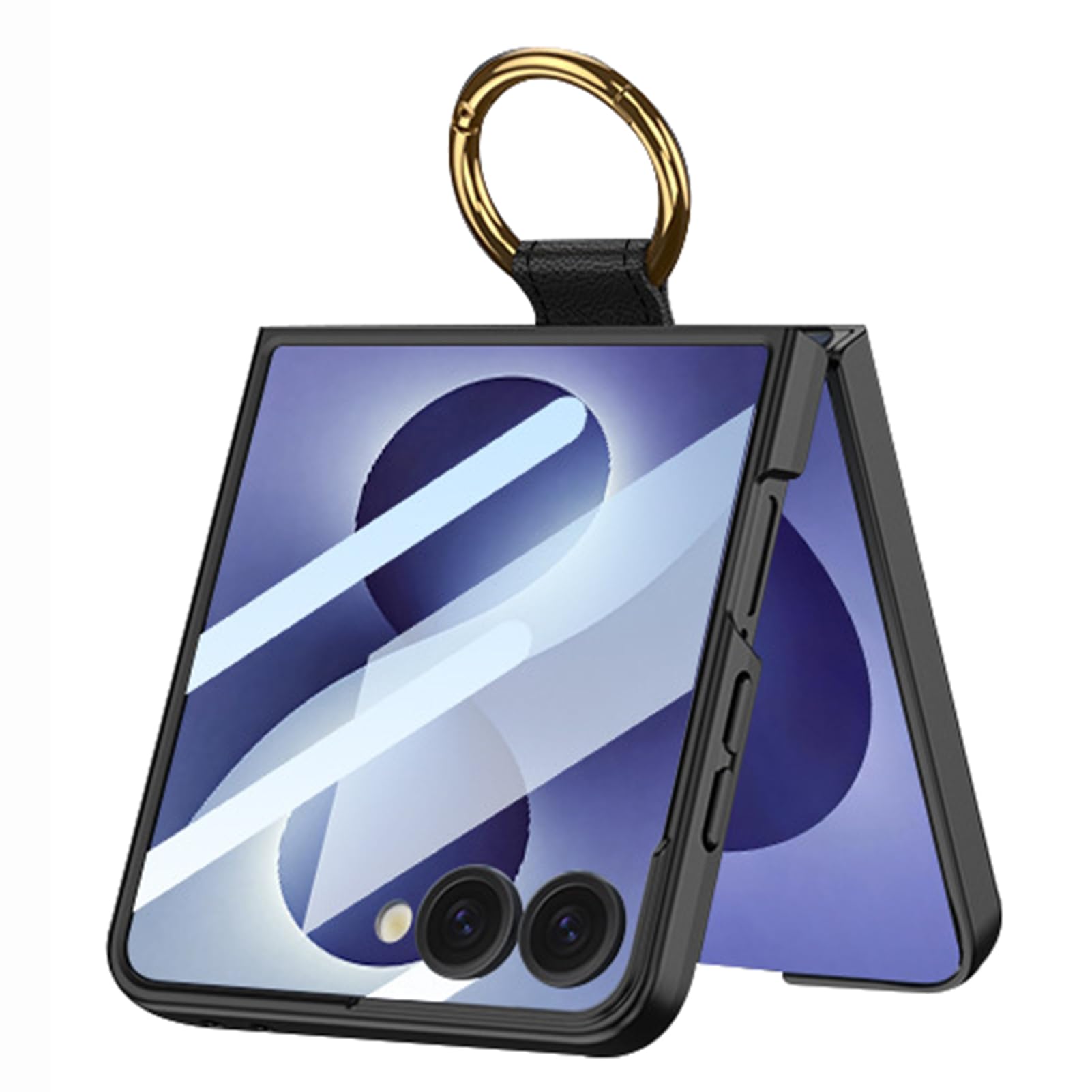 Cienkie etui do Samsung Galaxy Z Flip 8, ochrona wyświetlacza, minimalistyczna zawieszka matowana osłona z poliwęglanu, czarne, Flip 8