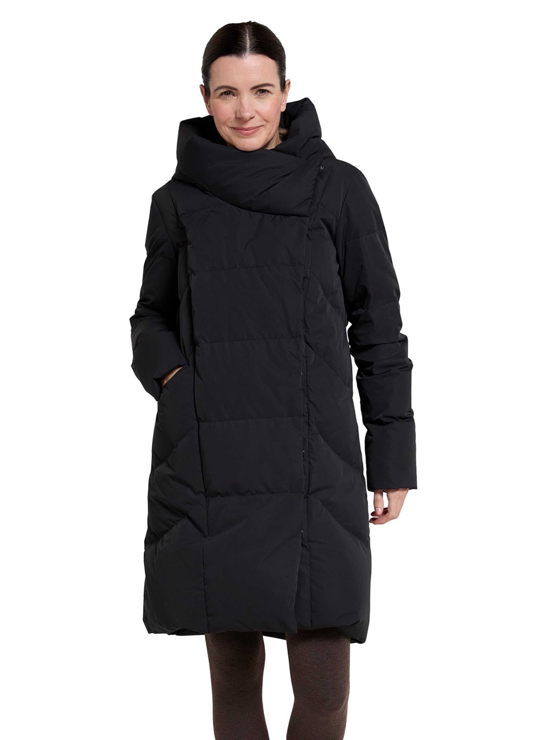 Mountain Warehouse Women's Black 'Cosy Wrap' Padded Water Resistant Long Down Jacket In | Size: 18