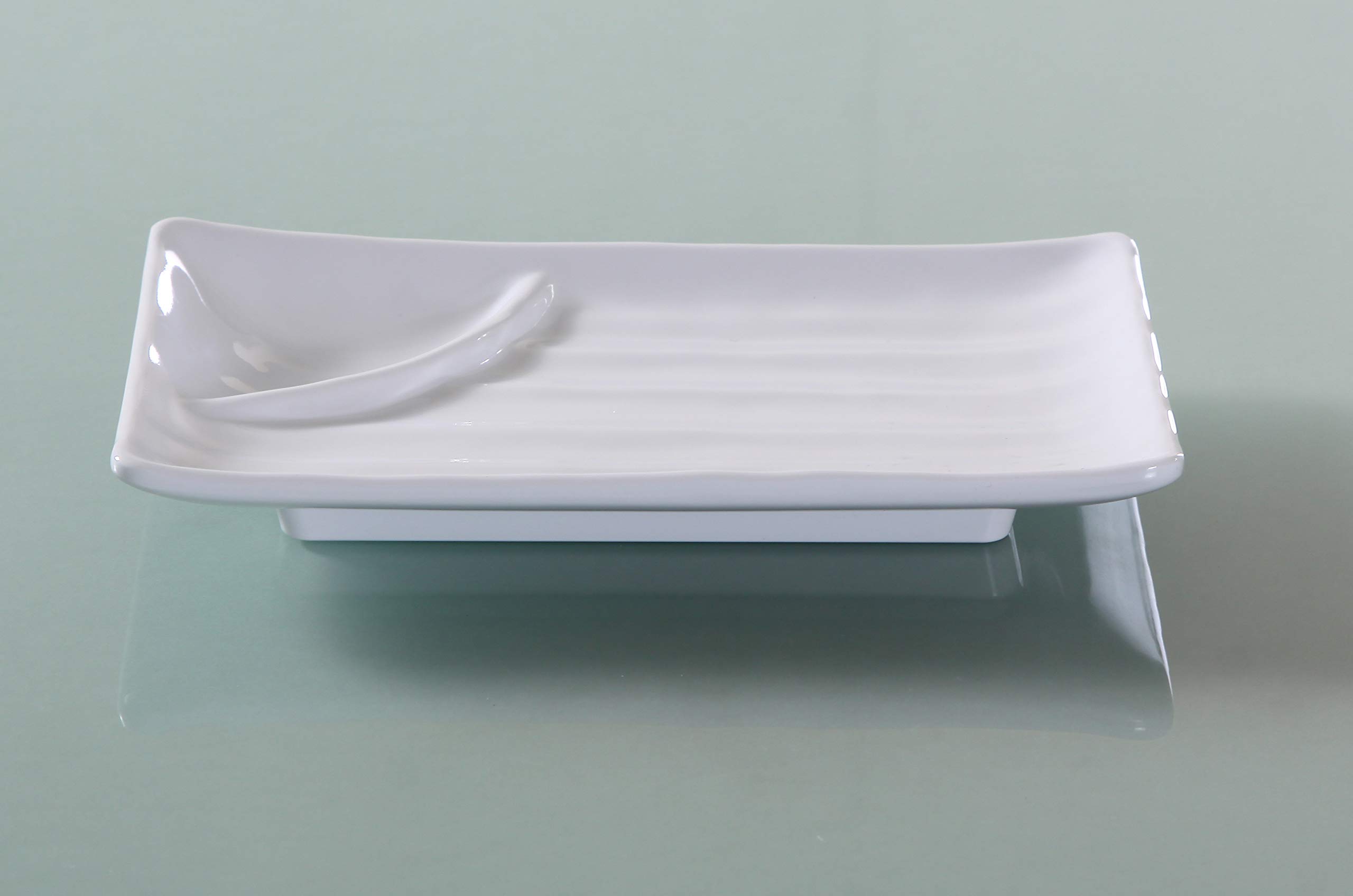 Osaka-1 Divided Plate by Yanco – Large, Melamine, White, Pack of 24, Model OK-209