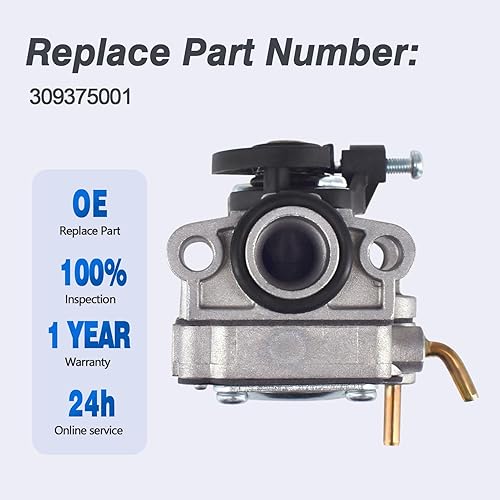 Miniatura 3 de Kit de carburador para soplador Ryobi RY09466 RY09466A Sustituye 309375001 Plata