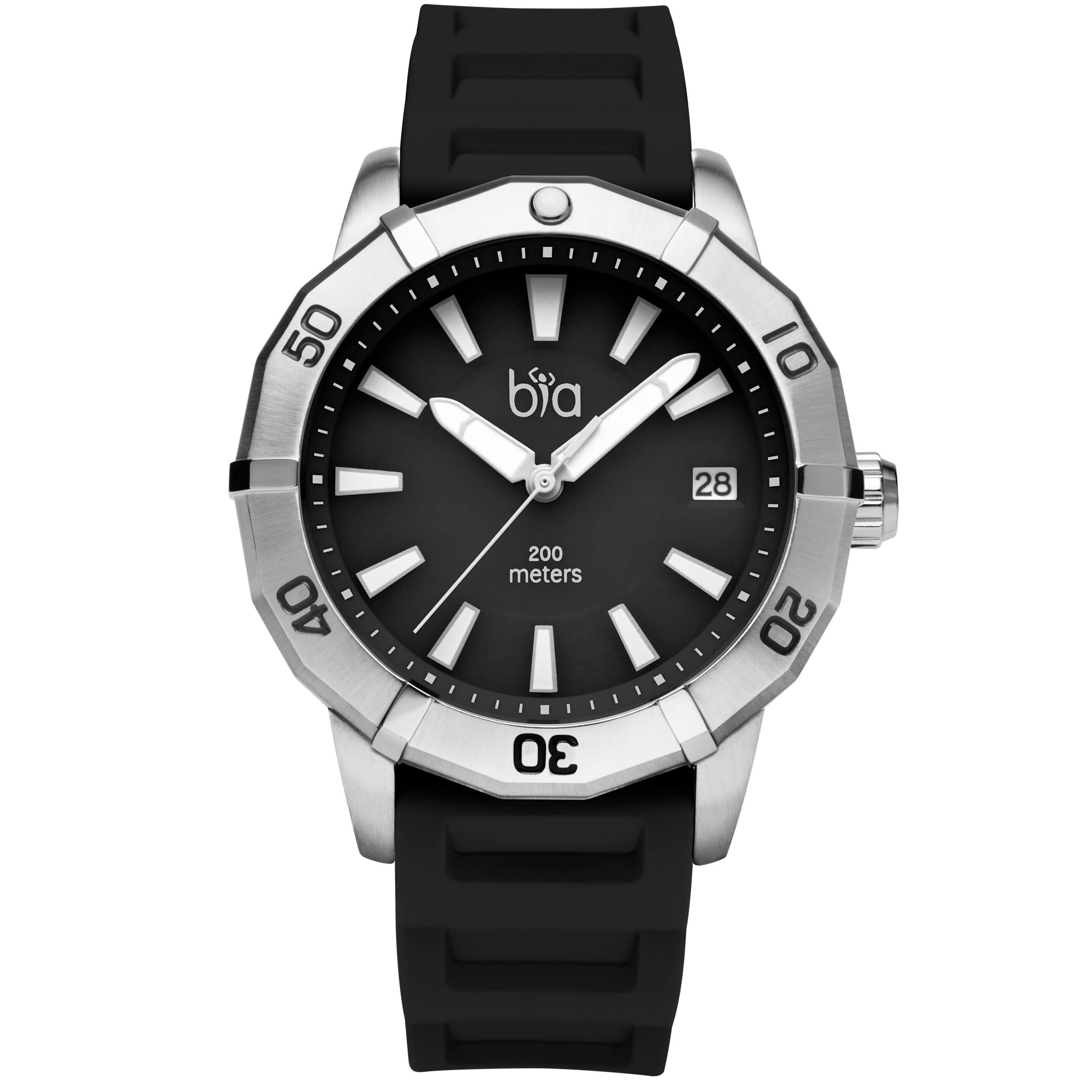 Bia"Rosie Dive B2002, Silver, Black, Diving Watch