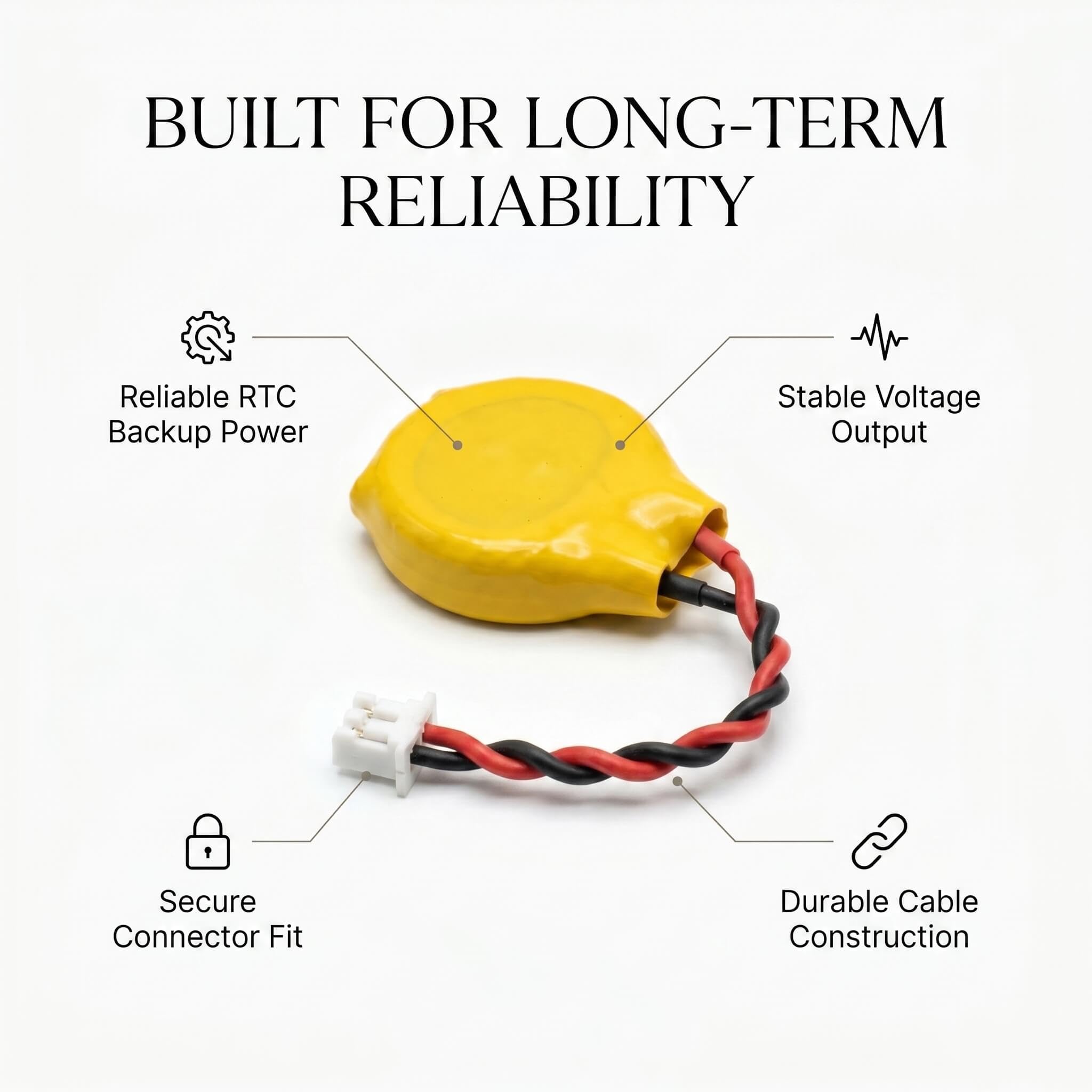 Pile CR2032 Lithium 3V, [Lot de 10], Batterie CMOS RTC BIOS Compatible avec Lenovo ThinkPad T400 T400s T410 T410s T420 T420s T430 T430s T470s T480 T500 T510,Connecteur 2 Broches