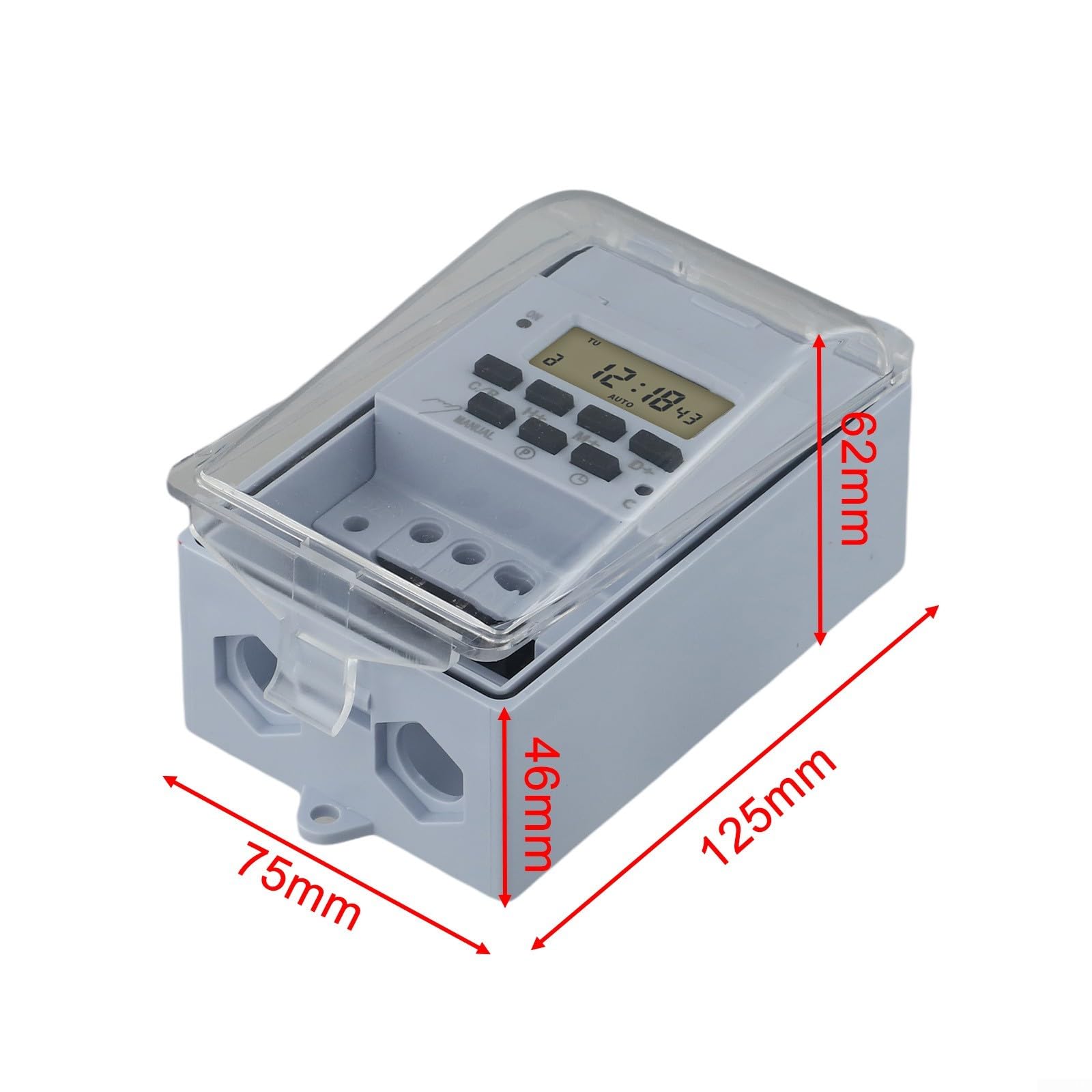 Oniissy Timer di sicurezza digitale da 220 V, timer intelligente KG316T-F con copertura trasparente impermeabile, facile e conveniente