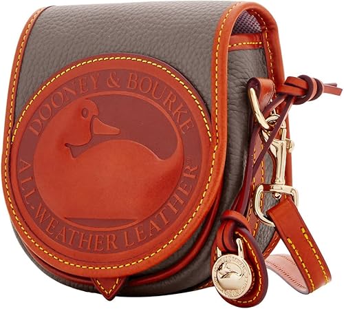 Miniatura 2 de Dooney & Bourke Bolso bandolera de cuero de 2 patos para todo tipo de clima, Marrón topo
