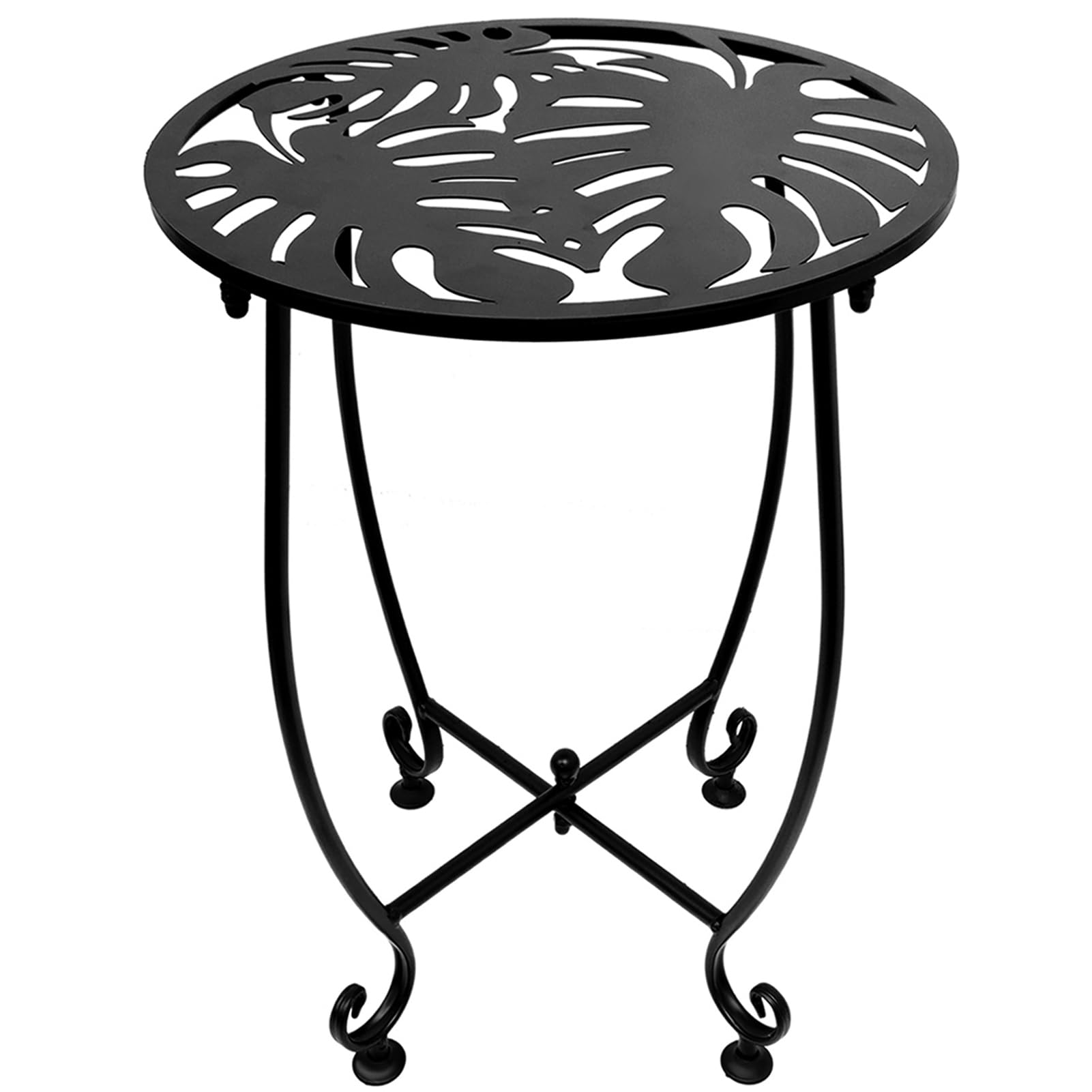 Outdoor Side Table for Small Spaces, Versatile 14 Inch Round Metal End Table for Patio Balcony Yard Porch Garden Bedside, Anti-Rust and Waterproof Accent Table for Indoor Outdoor Use, Easy Assembly