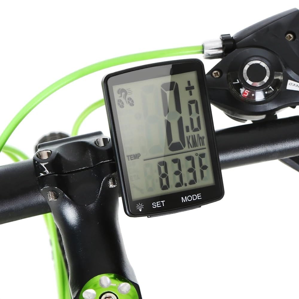 Contachilometri Bici Contachilometri tachimetro Bici for Computer da Bicicletta Ciclocomputer(Green)