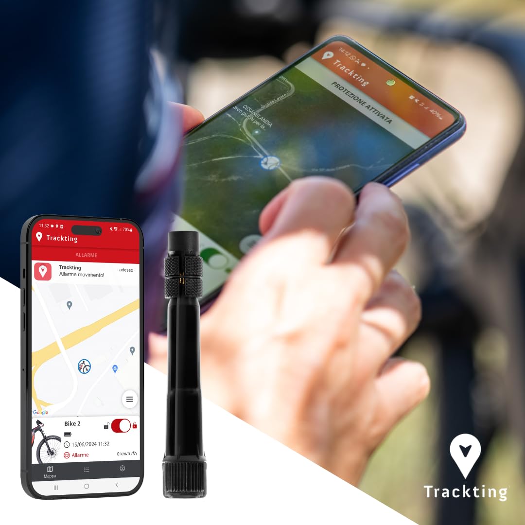 Tracking Bike T9 GPS Tracker avec Carte SIM | abonnement annuel requis | Tracker vélo antivol avec détecteur de Mouvement, Batterie Rechargeable USB-C, Suivi en Temps réel en Cas de vol