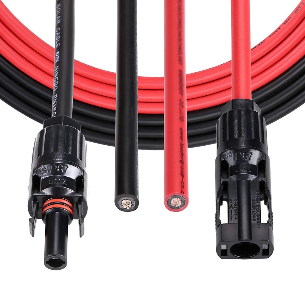 Solarsys® - 10m Zonne Kabel 4 mm² Professioneel, Met PV-Stekker aan één Uiteinde, Verleng Kabel op Zonne-Energie 4 mm², 12 AWG Max DC 1500 V, TÜV- Certificering, 10 Meter