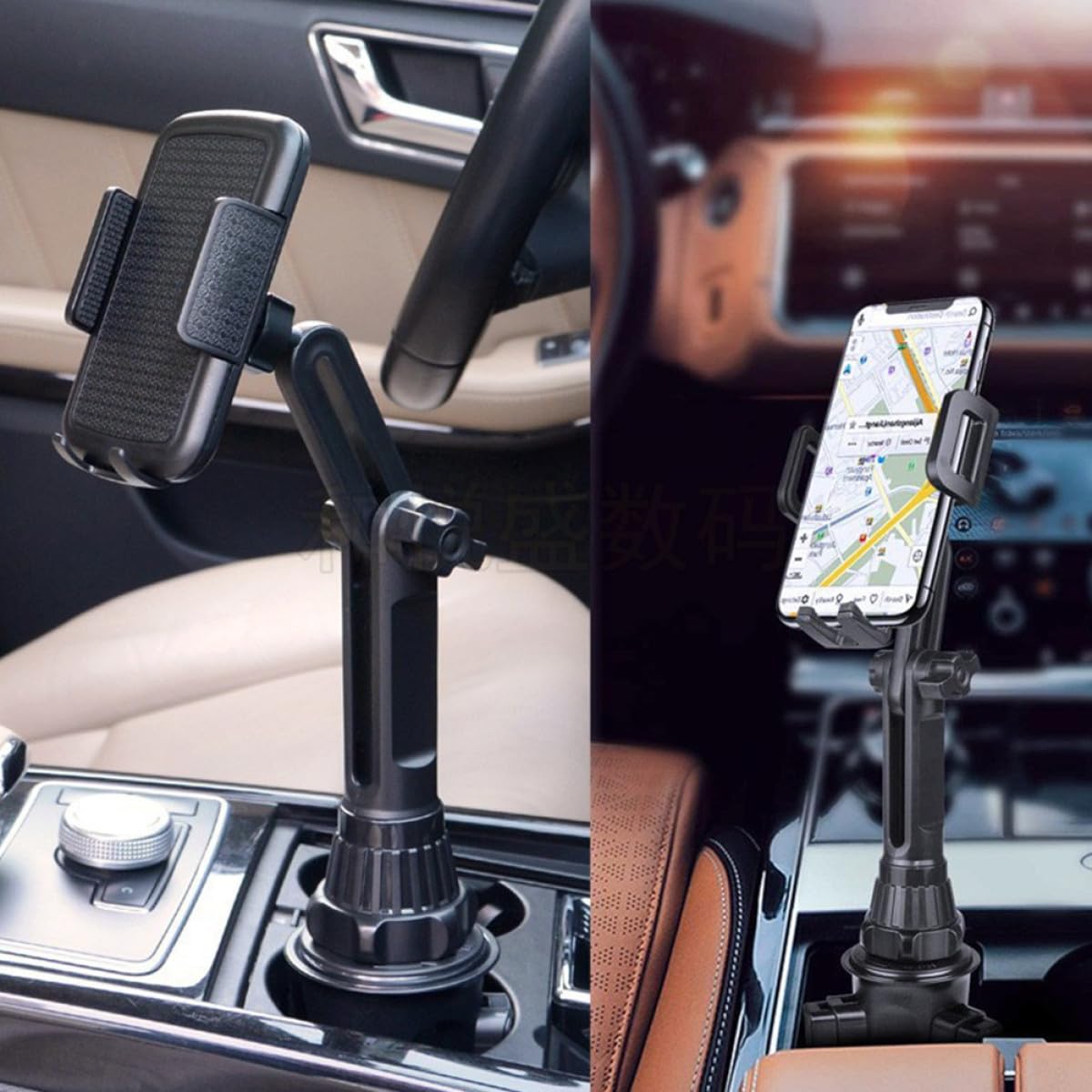 Cabilock Soporte para Teléfono Móvil Ajustable Portavasos Expandible para Coche y Camión Soporte para Vehículo Compatible Portavasos Práctico para Conducción Segura