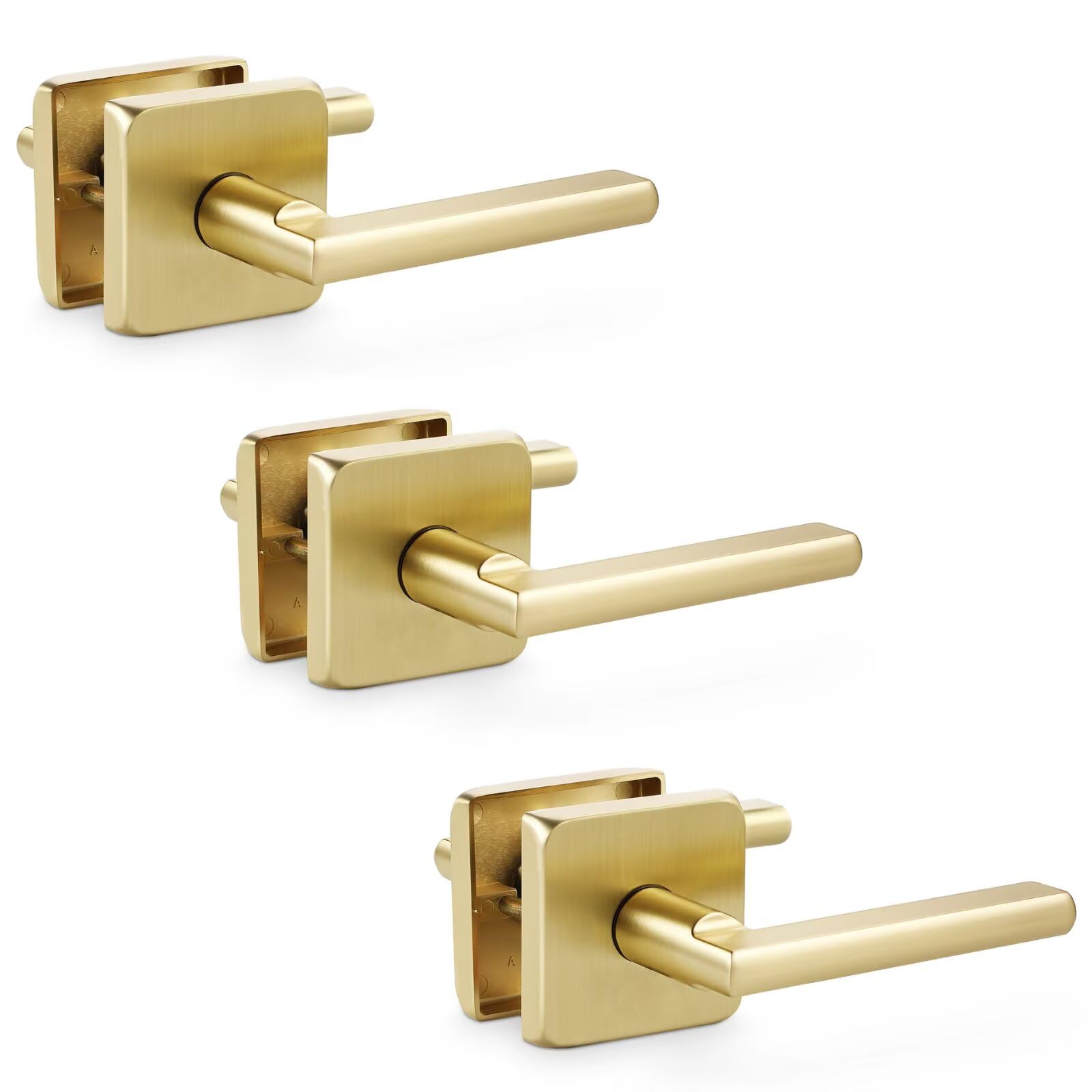 Linkaa Matte Black Door Handles - Push Lock Security -15 Linkaa Matte Black Door Handles - Push Lock Security -15