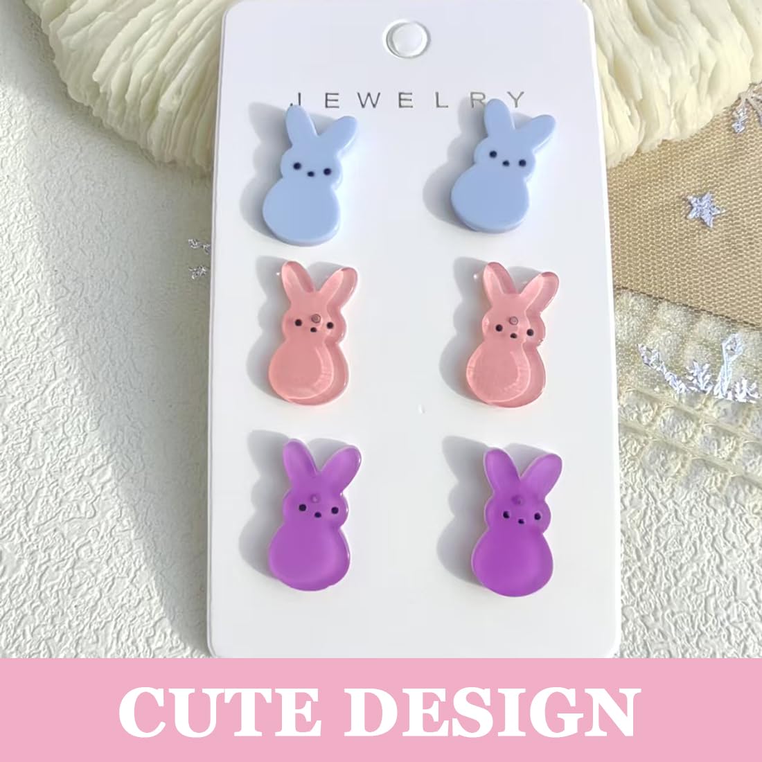 6 Paia Orecchini Bambina Di Pasqua orecchino Per Donna Pendenti Coniglietto Carota Anallergici Set Per Ragazze E Feste
