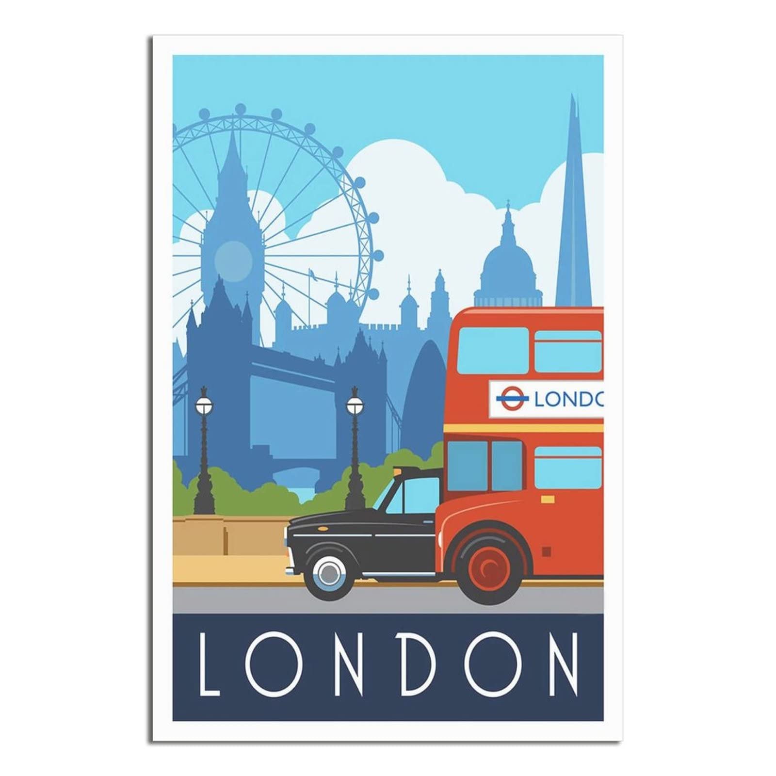 Jigsaw Puzzle 1000 Piece，London Bus Taxi England Jigsaw Puzzles for Adults 1000 Piece, Classic Puzzle Teens Boys Girls Puzzles 52x38cm