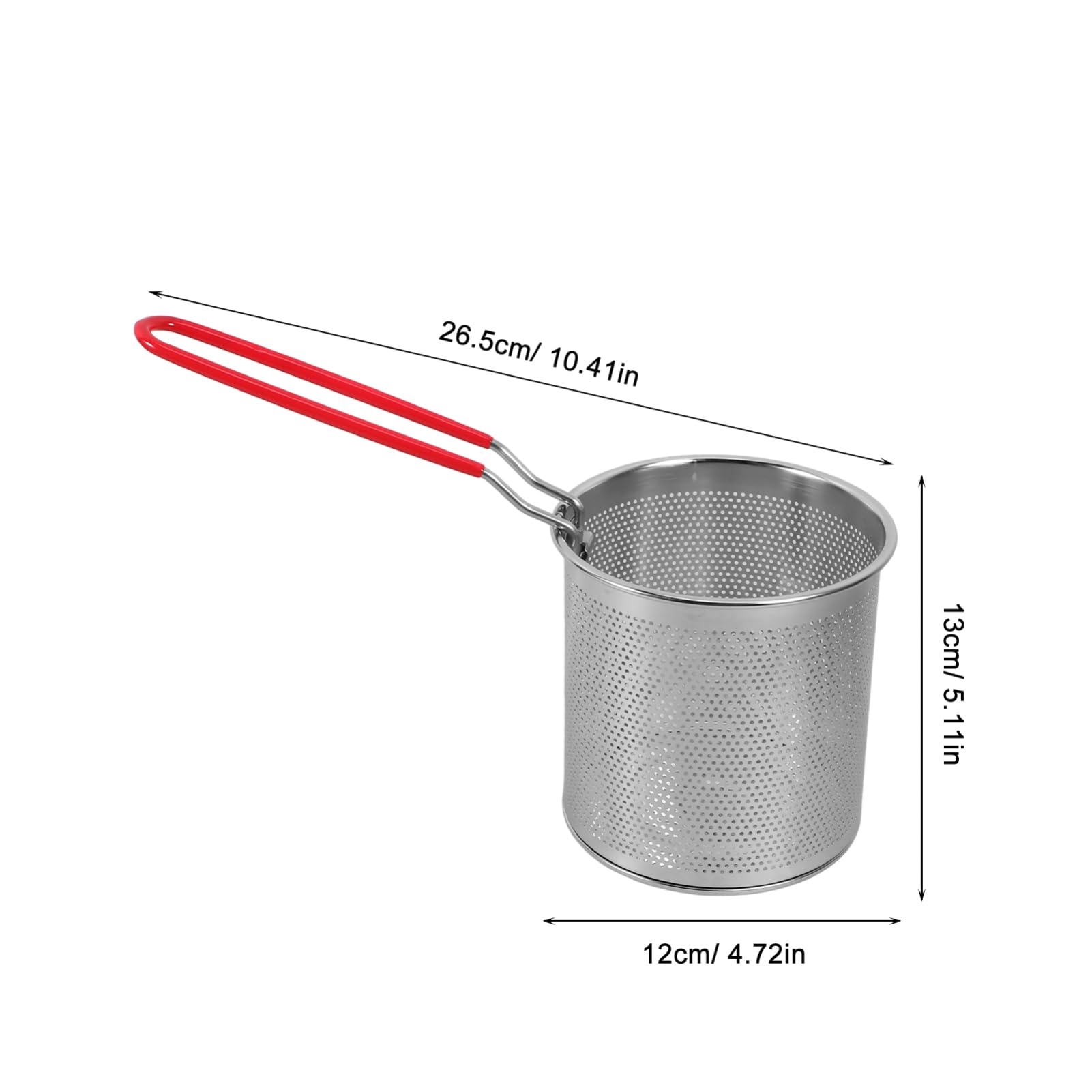 GLEAVI 1 Set Stainless Steel Deep Fryer Pot with Strainer Lightweight Tempura Frying Pan for Home and Restaurant Use Easy Clean Safe Handle for Deep Frying Breakfast and More