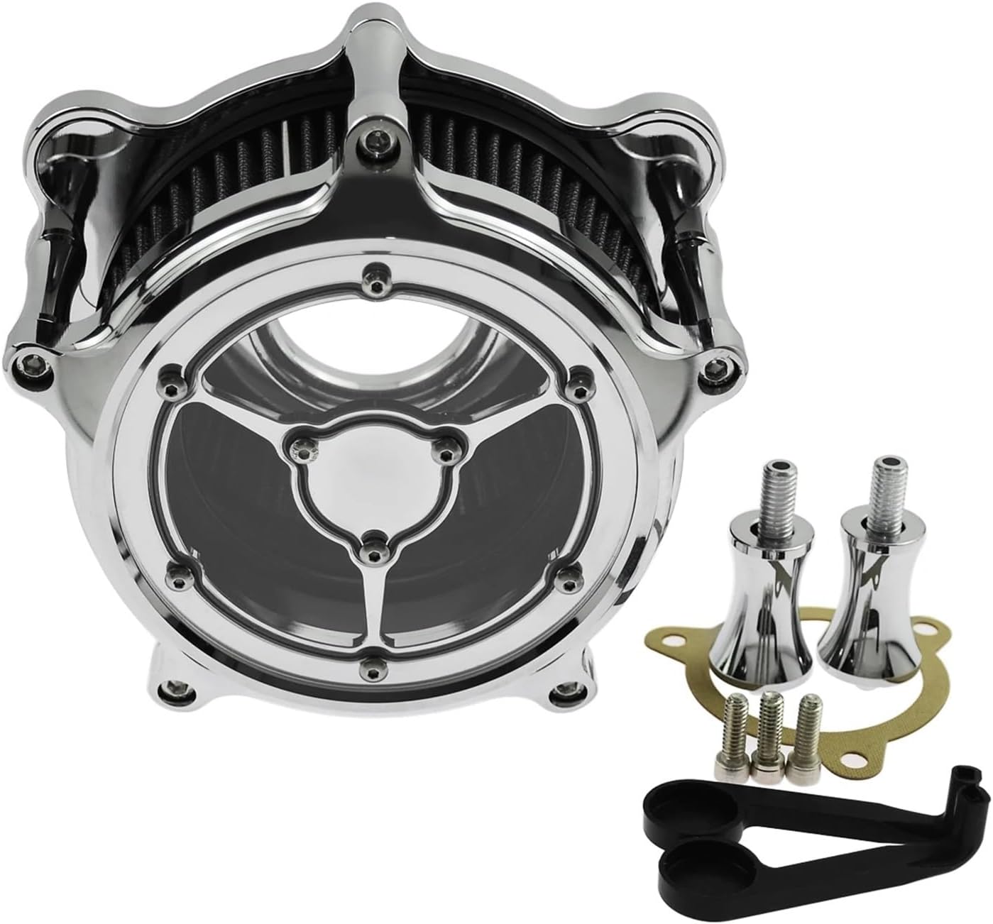 Motorcycle Clarity Air Cleaner Chrome Intake Filter