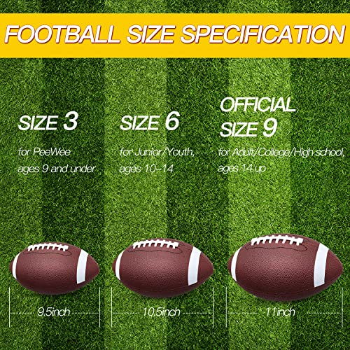 Jiaonun 6 Pack Official Size 9 Football Balls Inflatable With Pump For Adult, College, High School, Regulation Size Football, Composite Leather Foot Ball thumb #6