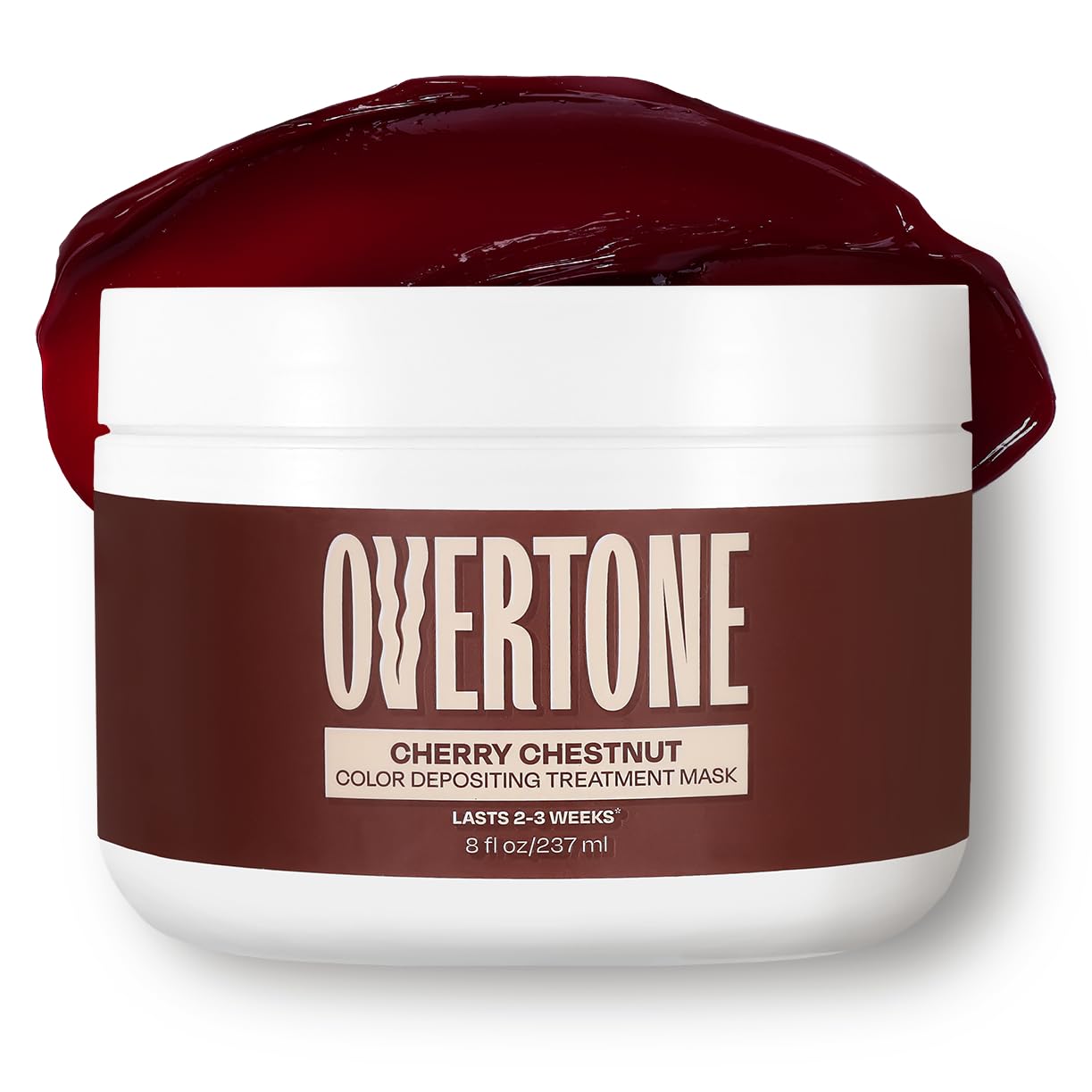 Overtone Semi Permanent Hair Color Conditioner, Cherry Chestnut, 8 oz, Nourishing, Damage-Free, Color Depositing Mask for All Hair Types with Shea Butter & Coconut Oil, Vegan & Cruelty-Free