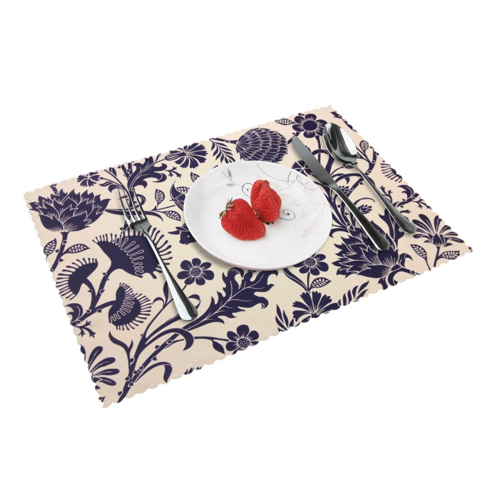 Bat Print Printed Placemats Set of 4 PCS Washable Placemat for Kitchen Table Heat-resistant Table Mats 45x30 CM
