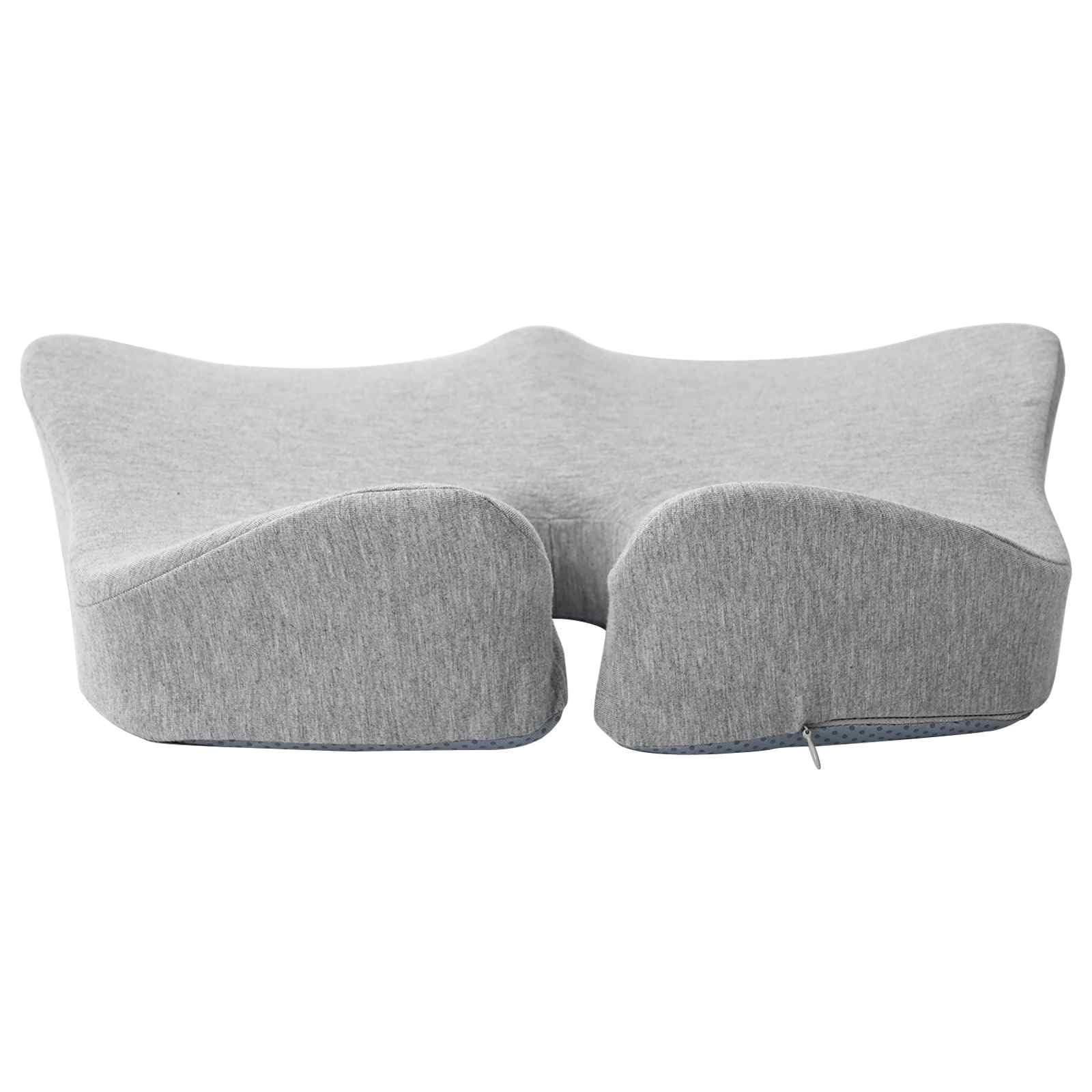 Cojín de asiento monocolor gris claro, 50 x 43 x 10 cm, espuma viscoelástica ergonómica con funda extraíble, antideslizante, para comedor, cocina, oficina, silla de ruedas y cojín de suelo