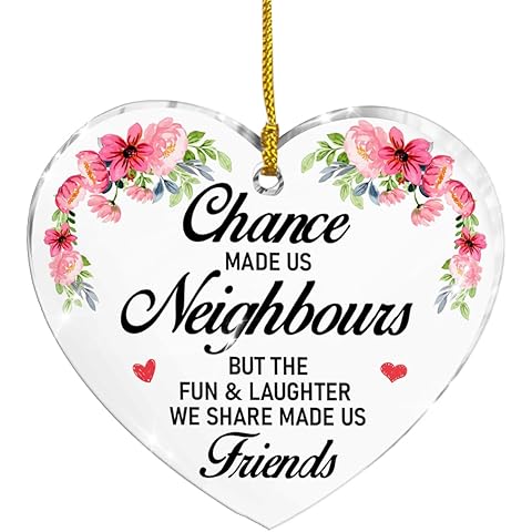Neighbour Gifts Ornaments Neighbor Friendship Christmas Ornament, Neighbor Gift for Moving Away Leaving Farewell Going Away, Ornament Hanging Keepsake Gifts