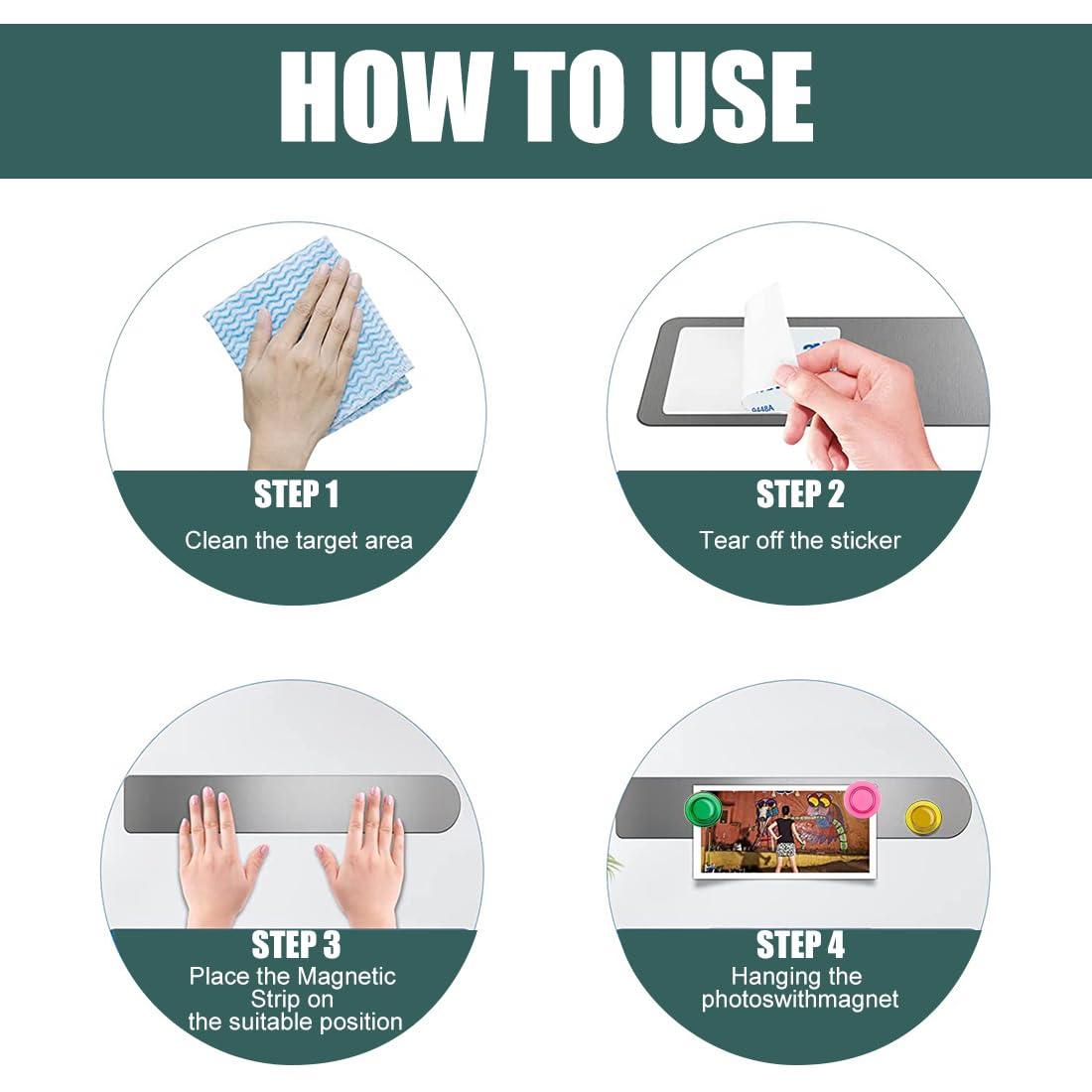 DUJEQM Tableau Magnetique Mural - 4Pcs Tableau Aimanté, Tableau