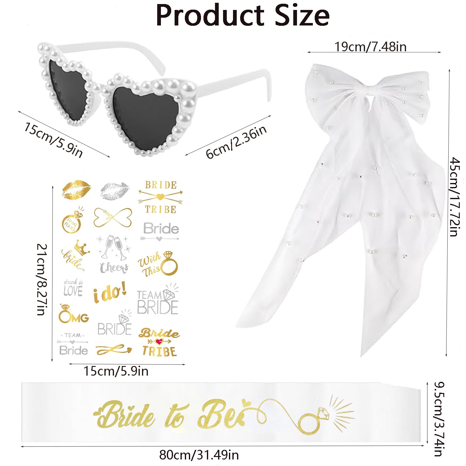 Produktbild von 14 Stück JGA Accessoires Frauen Schleier Weiße,Bride To Be