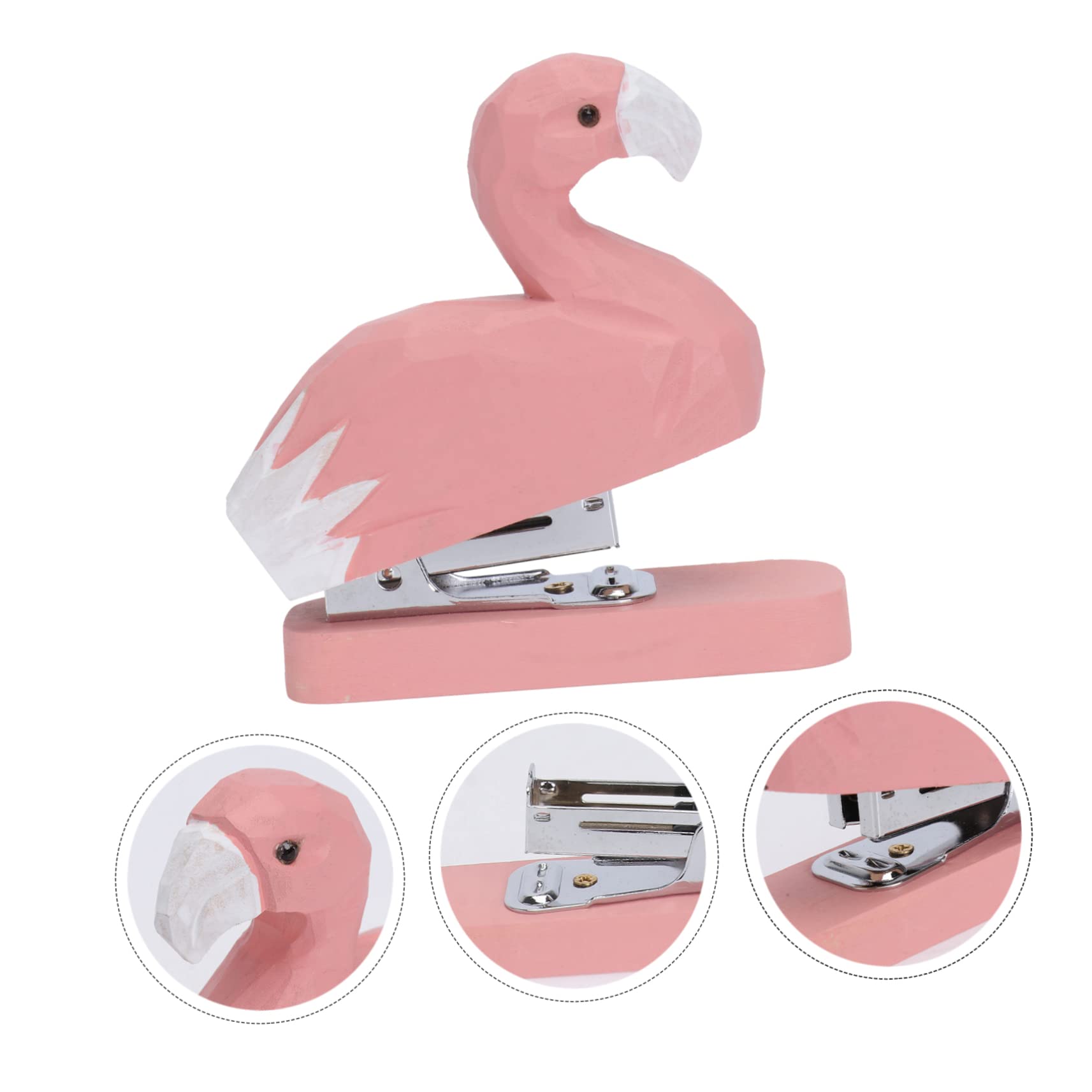 STOBOK 3pezzi Cucitrice Portatile Forma Di Flamingo Legno Per Cancelleria Creativa Macchina Manuale Per Rilegare Libri Utile Per Scuola e Ufficio Design e Pratico