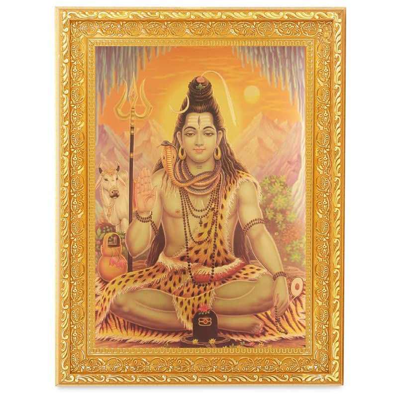 Cadre photo dorée Tirupati Balaji Lakshmi BM TRADERS 28x36 cm