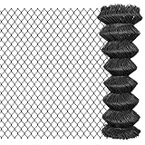 Maschendrahtzaun, 15 x 1,25 m PVC-beschichteter Stahl, Gartenzaun for Garten, Geschäftsgrundstück, Freilaufgehege