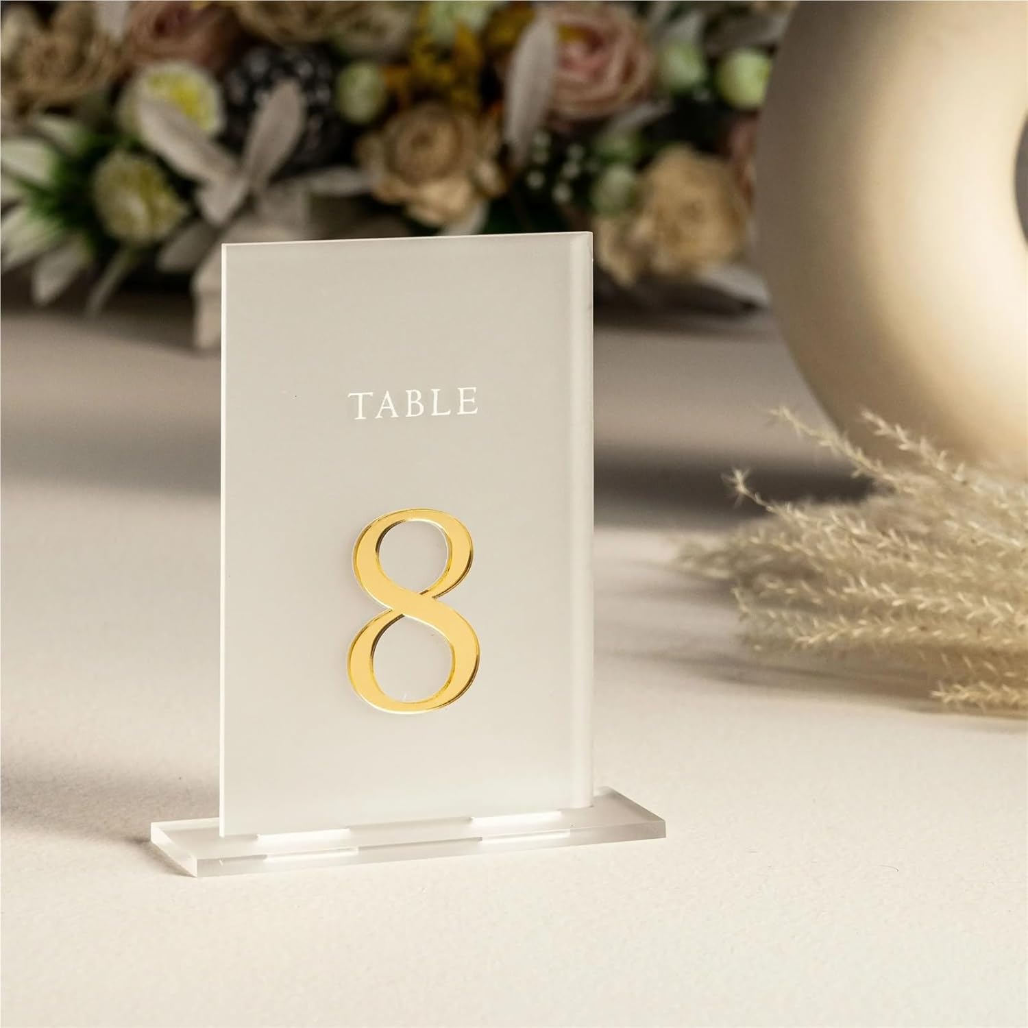Table Numbers Wedding Table Decor Wedding Signage 3D Gold Receiption Decor(Frosted Back,Table 1-30)