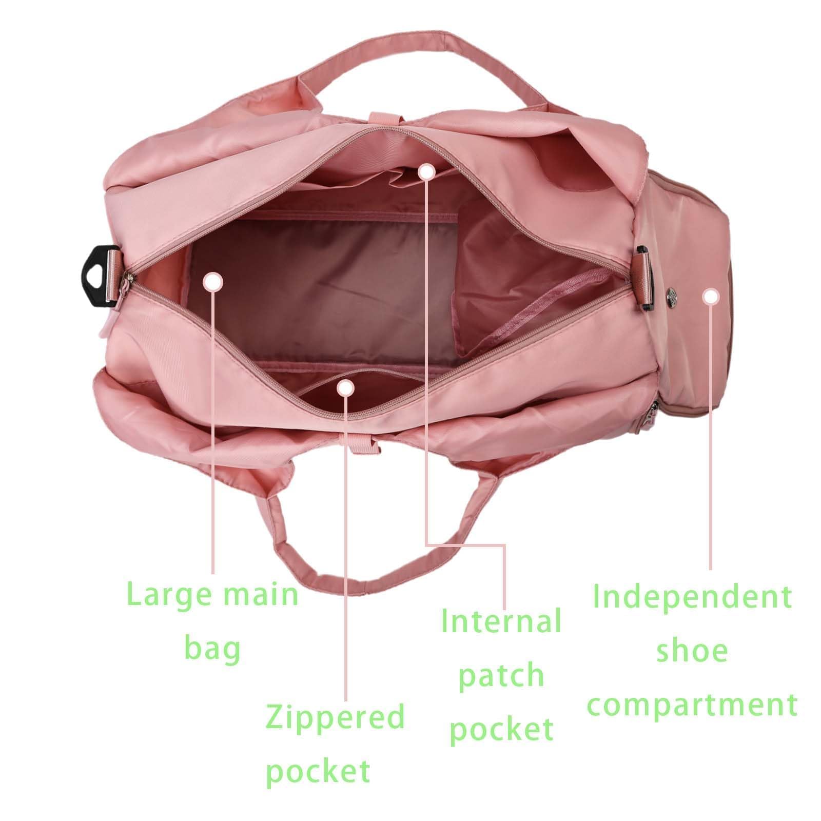 borsa da yoga per palestra,Borsa da Palestra per Yoga,Borsone da Palestra Yoga Donna,Con supporto nascosto per tappetino yoga e scomparto per scarpe, adatto per fitness, yoga, nuoto, ecc (rosa).