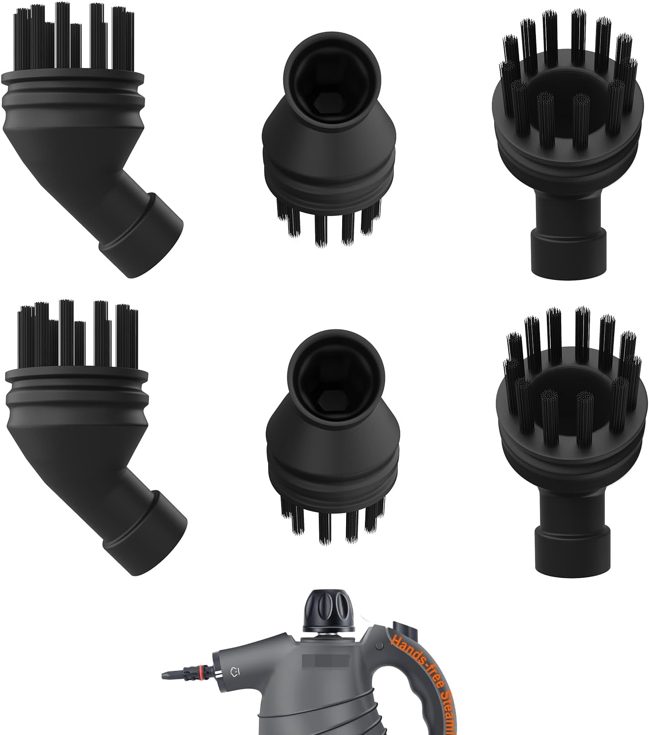 6 Pack Steam Cleaner Attachments Brush Compatible with Eave Handheld Steam Cleaner, Steam Cleaner Replacement Accessories Nylon Brush Parts
