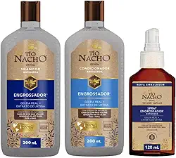 Tio Nacho Kit Antiqueda, Shampoo 200ml, Condicionador 200ml e Spray Engrossador 120ml,
