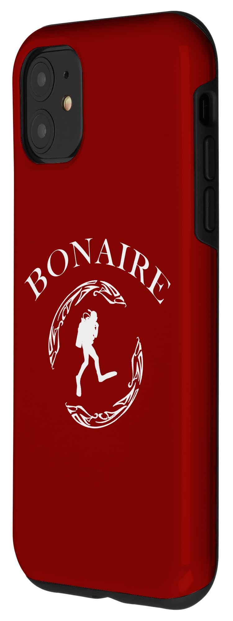 iPhone 11 Vintage Tribal Bonaire Scuba Diver Case - Image 2