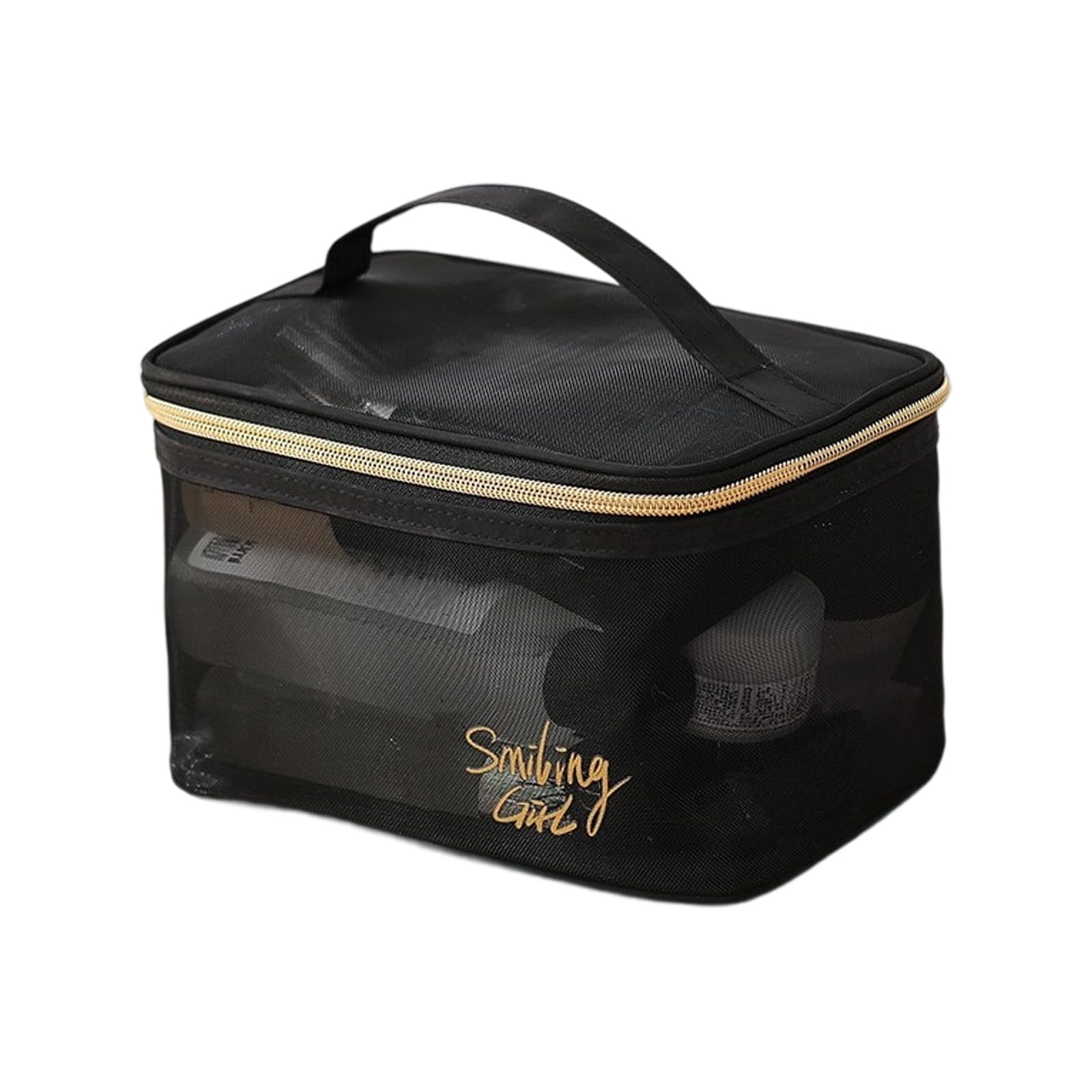 APGLSXY Clear Square Makeup Storage Bag Meshes Cosmetic Organizers with Spacious Interior for Travel Accessory Meshes Toiletry Bag Toiletry