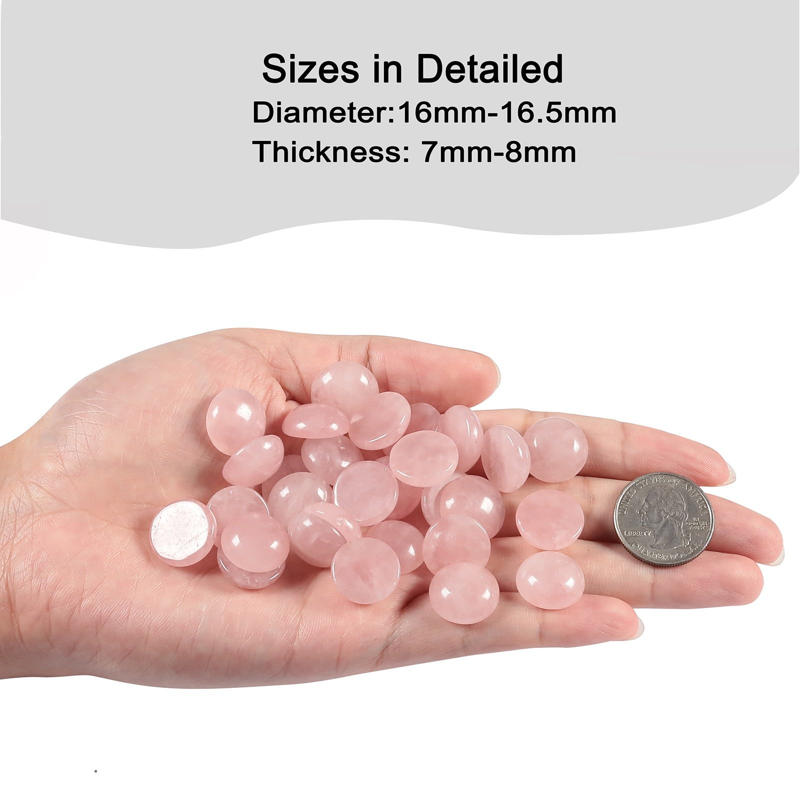 KYEYGWO 10 Pcs Half Round Crystal Beads for Jewellery Making 16 mm - Image 2