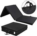 Kunova (TM) Tapis de gym pliable 2" 6' x 2 x 2"' (180x60x5 CM) Tapis de fitness épais avec cuir PU pour gymnastique, yoga, aérobic, arts martiaux, tapis de tumbling léger et portable