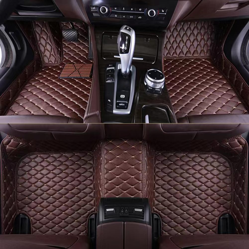 Tapis en cuir sur mesure pour BMW Série 1 2017 finition luxe marron - 6