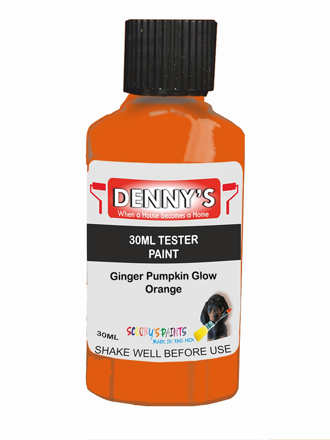 SCOOBYS PAINTS BACK IN THE MIX Chalk Emulsion Matt Paint, Water-Based, No Primer Required, For Walls and Furniture Orange, (Ginger Pumpkin Glow Orange, 30ml Colour Tester)