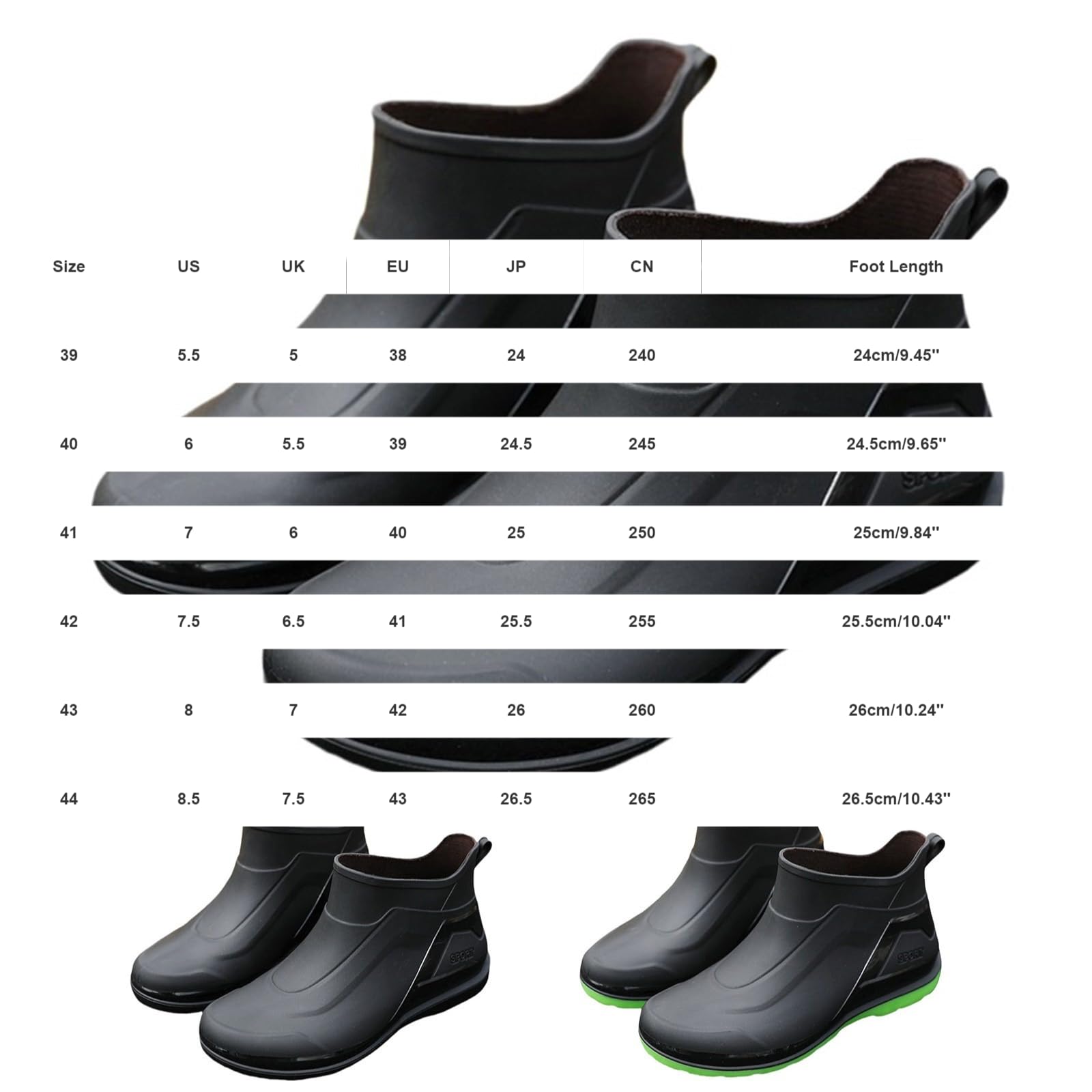 Botas de goma cortas para hombre, botas de lluvia impermeables, botas de lluvia, zapatos de goma antideslizantes, botas de goma, botas de lluvia, botas de lluvia, botas de jardín, botas de lluvia