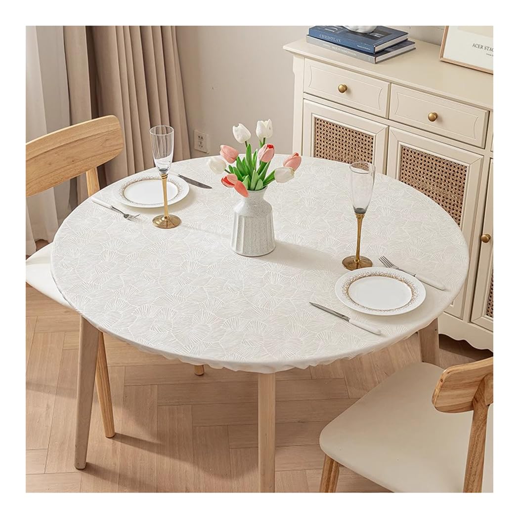CIEEIN CIEHT Polyester Tablecloths Table cloth Tablecover Home Hotel Restaurant Party Waterproof Oilproof Table Covers White Round 90cm