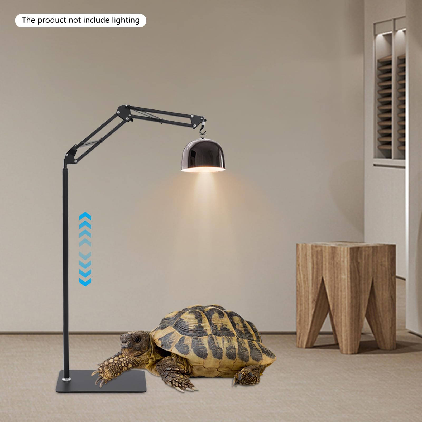 Stojak na lampy z żelaza z haczykiem, regulowany stojak na lampy dla gadów, stojak na lampę grzewczą dla wszystkich gadów, gekonów (bez lamp)
