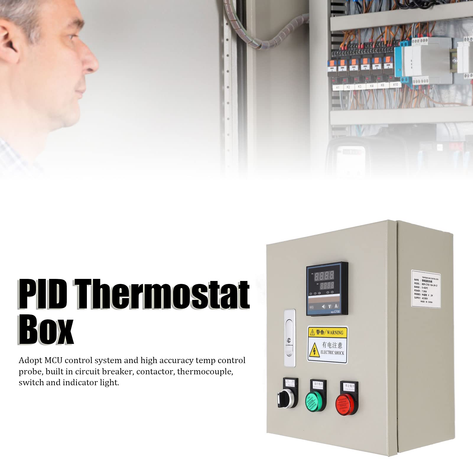 Alomejor PID Temperature Controller, 7.5KW, Digital Display | Elevata precisione, intervallo 0-400 ℃, termocoppia di tipo K, controllo MCU