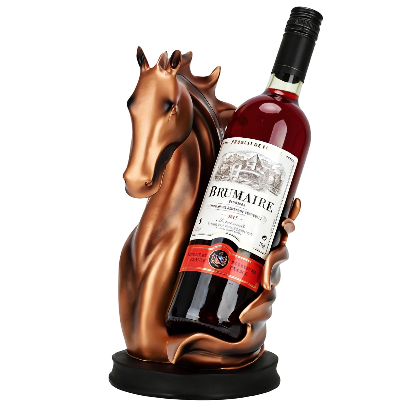Pferde-Weinregale Freistehender Weinflaschenhalter Tierornamente, Hochwertige braune Pferdestatue aus Kunstharz Dekorativer Aufbewahrungsorganizer für Zuhause, Küche, Kneipe, Veranstaltungen Hochzeit,