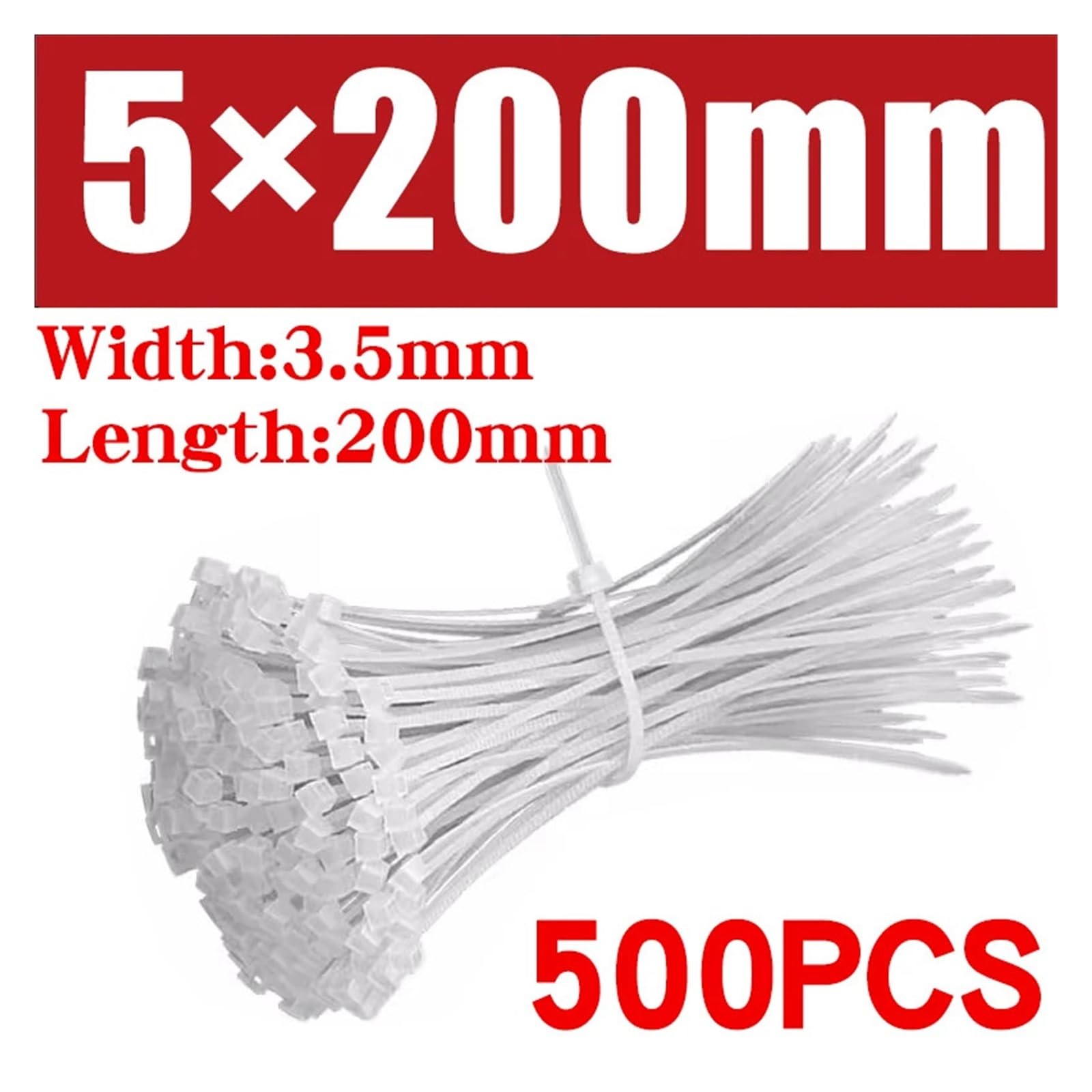 Fascetta fermacavo in nylon Cinghie in plastica autobloccanti e chiusura a(3.5x200 mm)