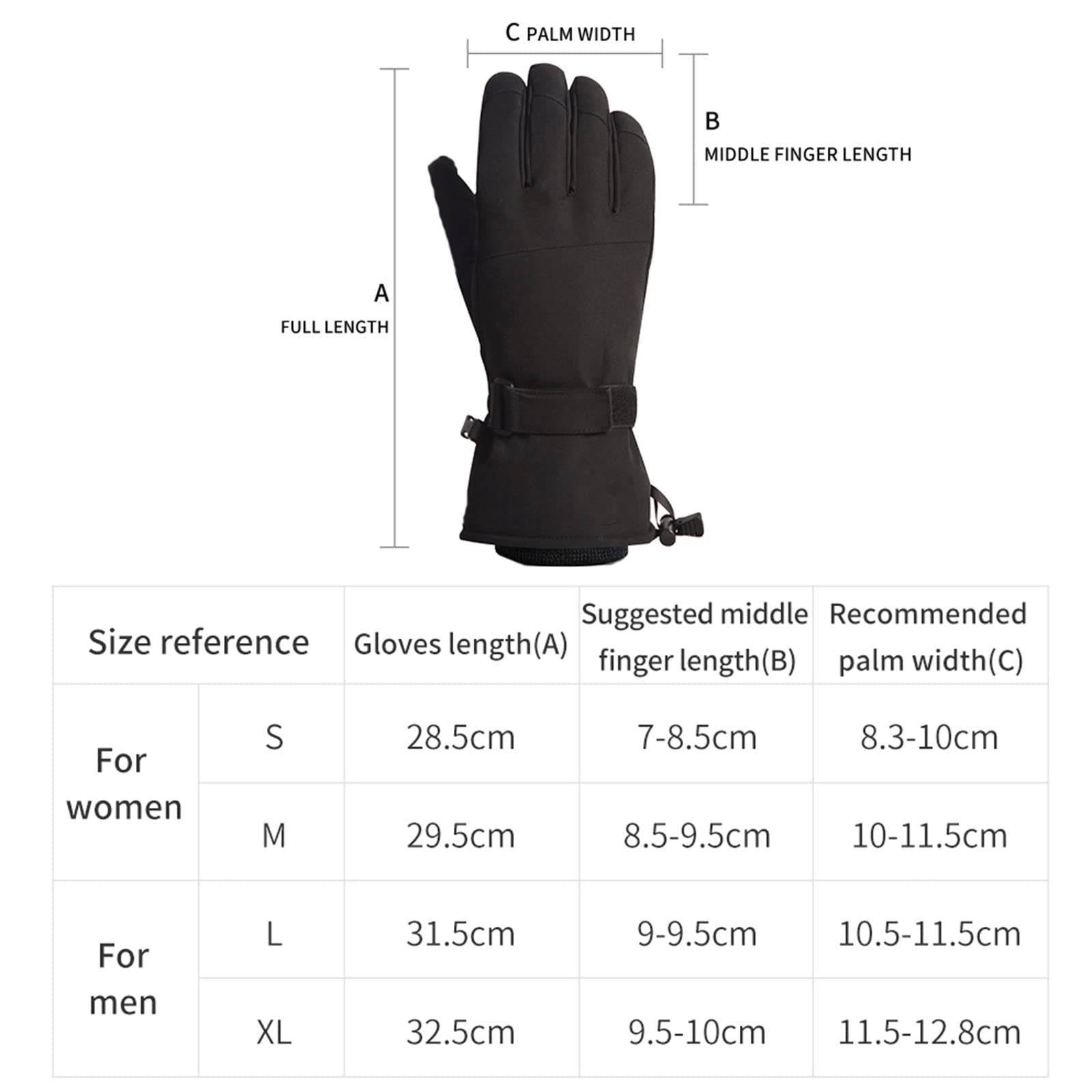 Gant de Ski d'hiver Impression Imperméable Ultra-légère Gants Chauds Gants en Coton à Écran Tactile Moto Équitation Gants de Neige