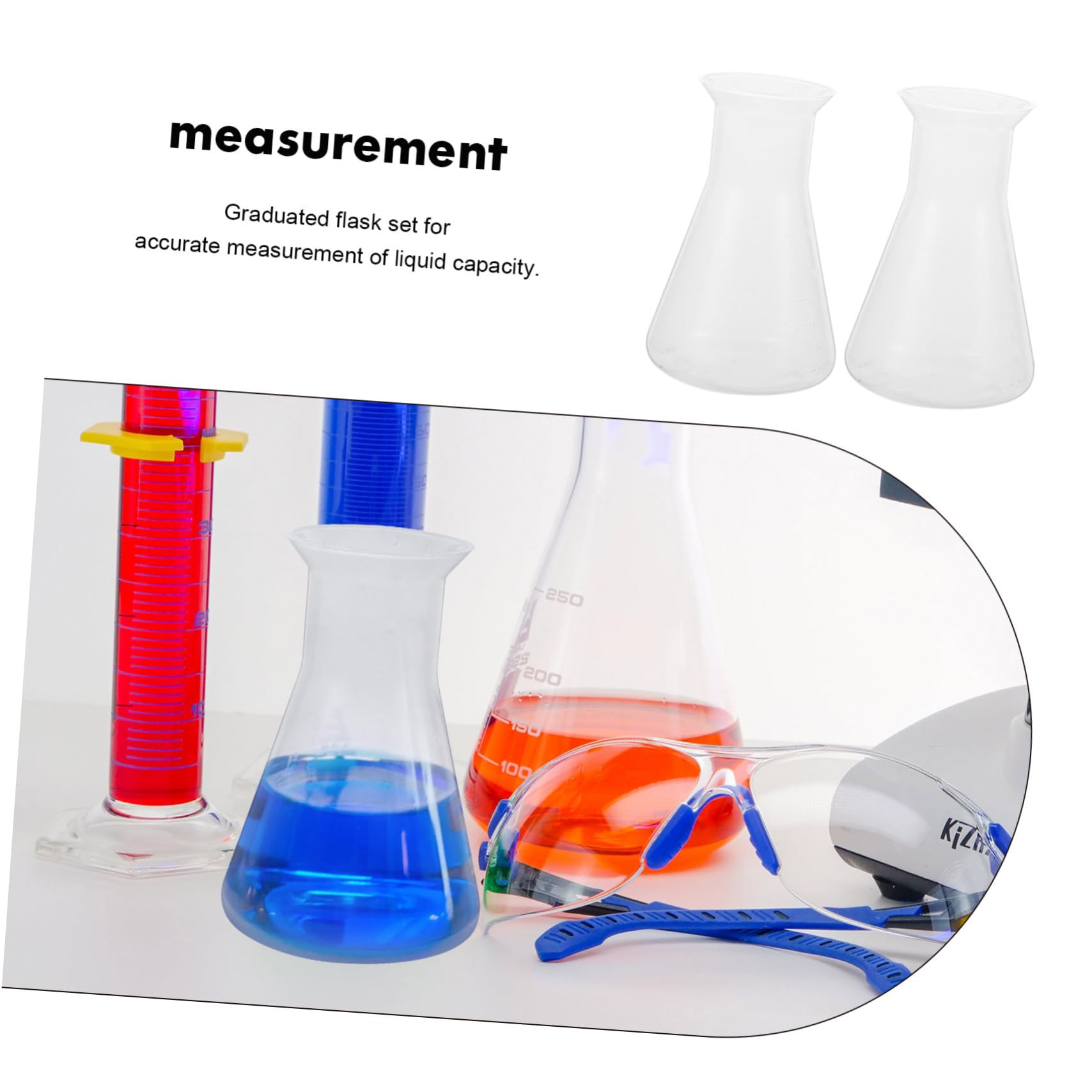 Amazon | GANAZONO 6個 実験室 フラスコ 化学 ガラス器具 研究室 三角