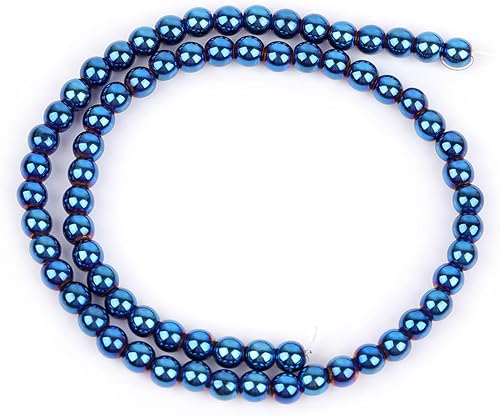 Miniatura 128 de JOE FOREMAN Cuentas sueltas semipreciosas redondas de hemaita negra natural de 0.079 pulgadas para hacer joyas, 15 pulgadas, hilo de cuentas hecho a