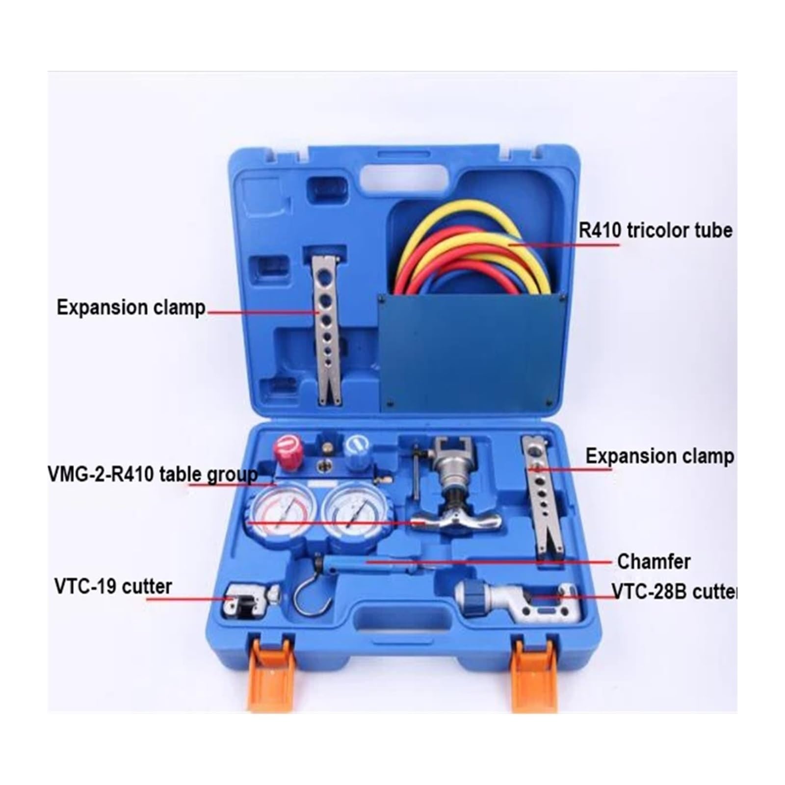 Expansor de tubo, Kit De Herramientas Abocardado Integrado For Refrigeración, VTB-5B, Expansor Con Refrigerante R410