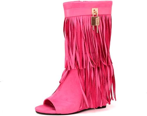 Miniatura 2 de Sandalias de tacón grueso con borlas y borlas para mujer, hechas a mano, estilo vintage, para verano