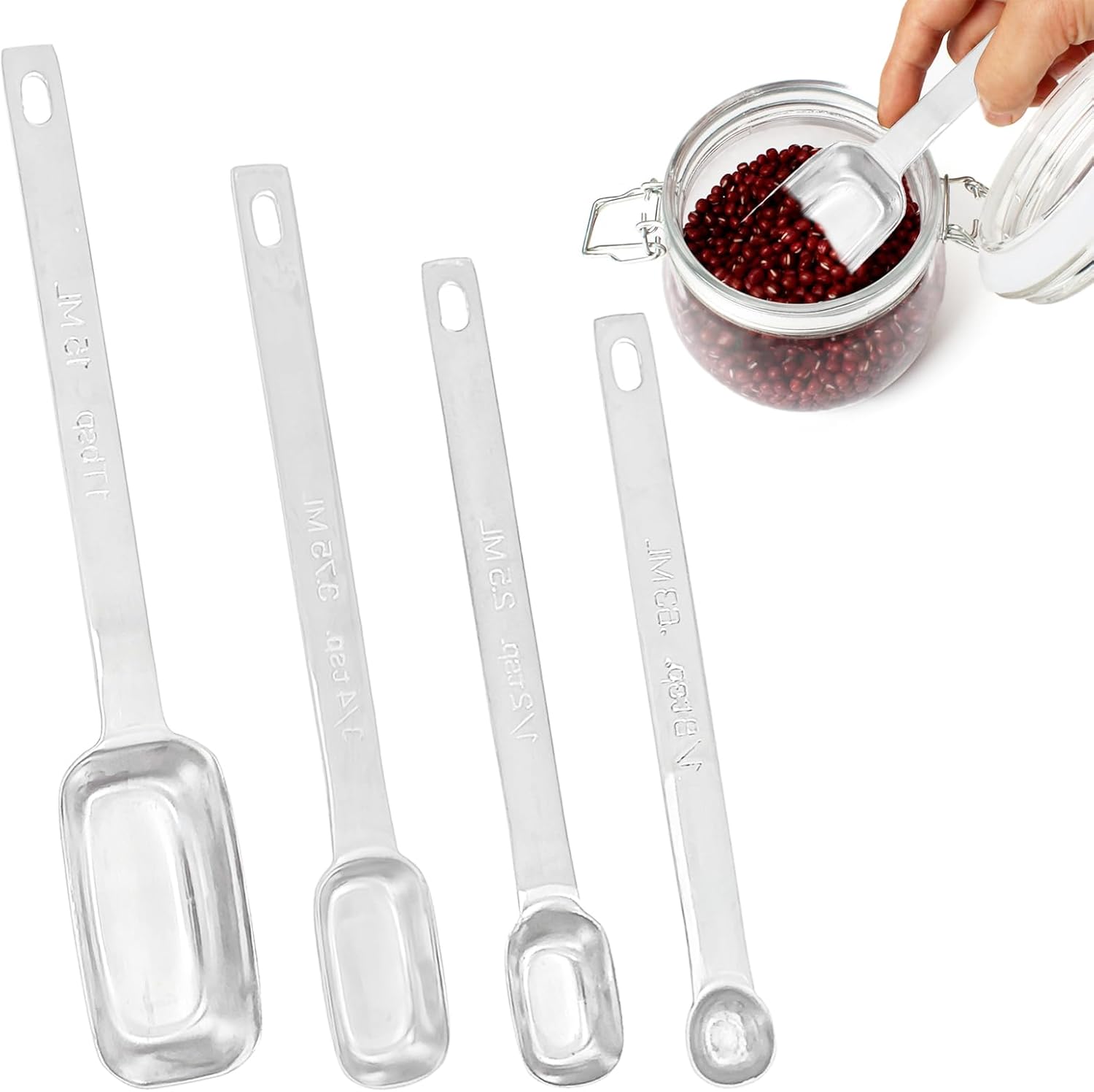 4 PACK Stainless Steel Measuring Spoon Set Single Teaspoon